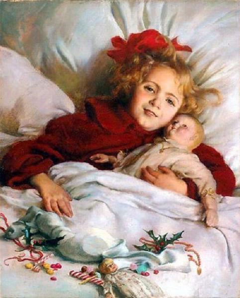 Girl With A Doll by Charles Courtney Curran