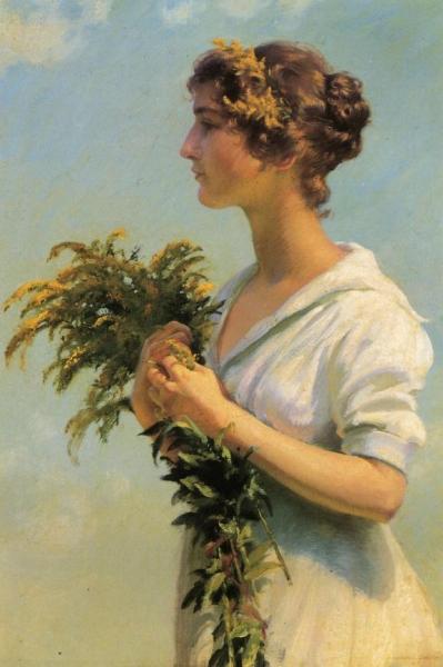Girl With Goldenrod by Charles Courtney Curran