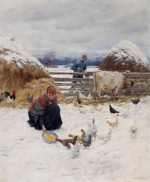 In The Barnyard by Charles Courtney Curran