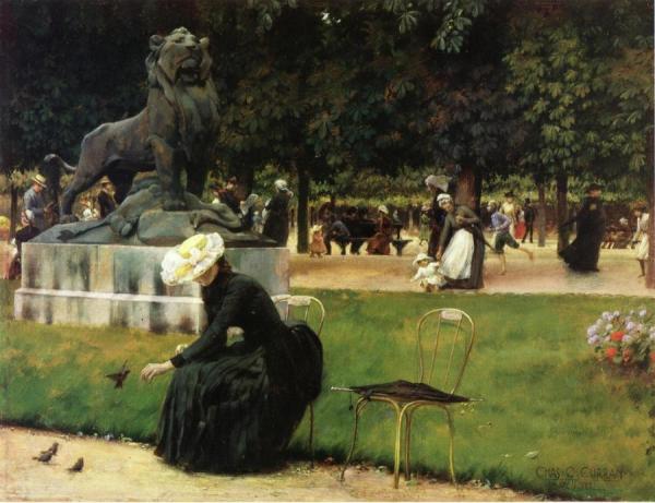 In The Luxembourg Garden by Charles Courtney Curran