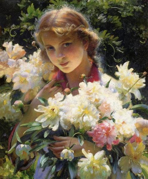 Peonies by Charles Courtney Curran Oil Painting Reproductions
