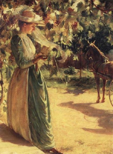 Woman With A Horse by Charles Courtney Curran