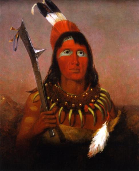 Winnebago With Bear-claw Necklace And Spiked Club by Charles Deas Oil Painting Reproductions
