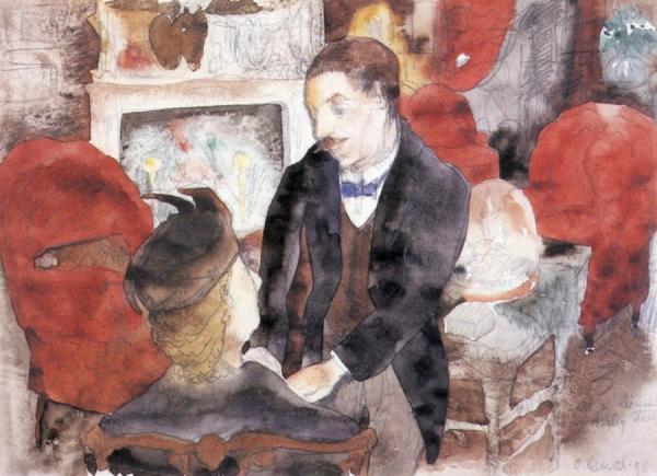 At A House On Harley Street, Illustration No. 1 For Henry James The Turn Of The Screw by Charles Demuth Oil Painting Reproductions