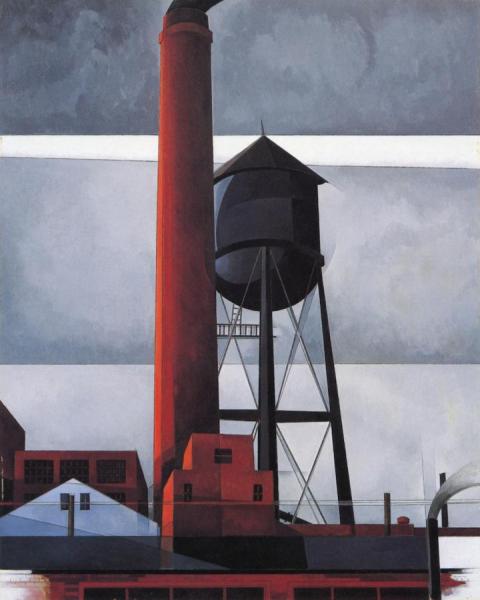 Chimney And Water Tower by Charles Demuth