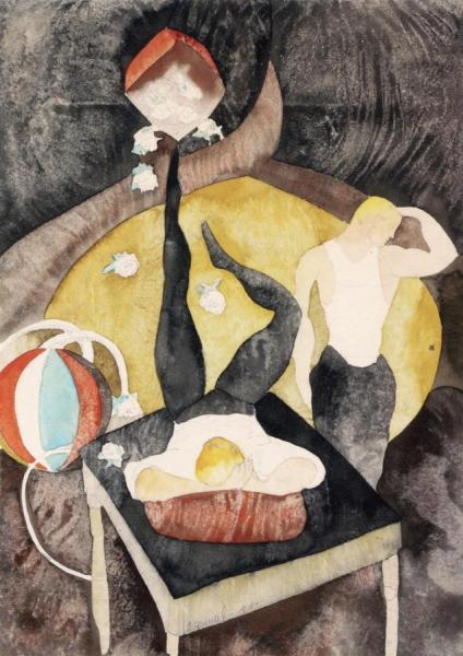 In Vaudevilla: Two Acrobat-jugglers by Charles Demuth
