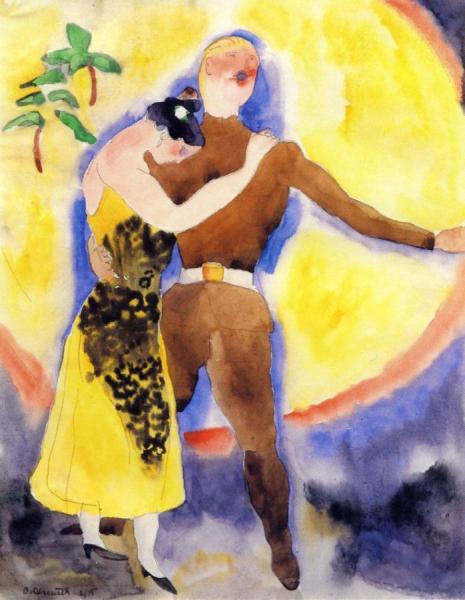 In Vaudeville: Soldier And Girlfriend by Charles Demuth