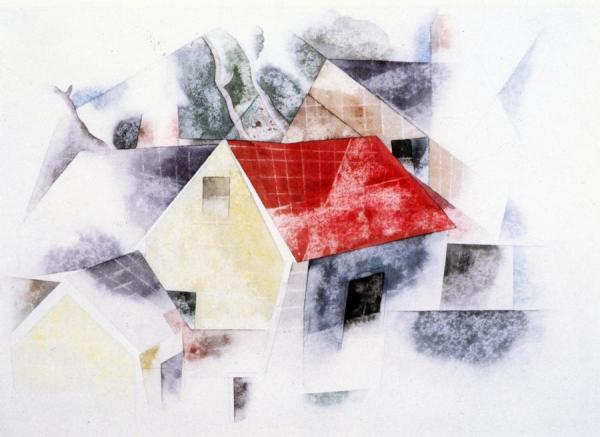 Red-roofed Houses by Charles Demuth