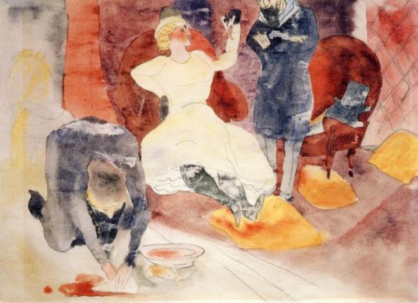 Scene After Georges Stabs Himself With The Scossors (2nd Version) by Charles Demuth