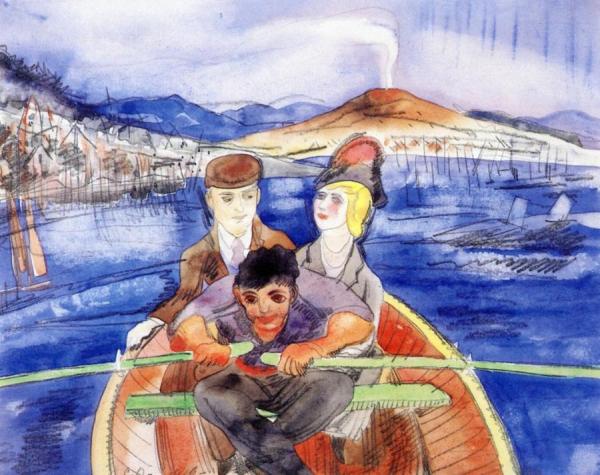 The Boat Ride From Sorrento, Illustration No. 1 For Henry James' The Beast In The Jungle  by Charles Demuth