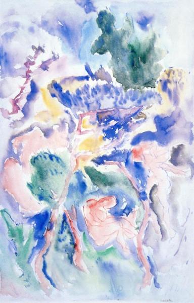 Three Figures In A Landscape by Charles Demuth