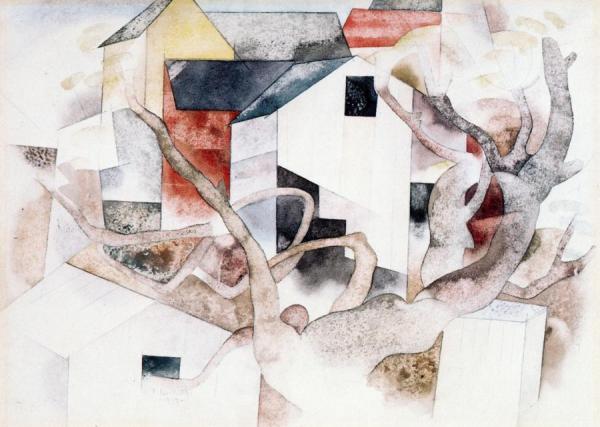 Trees And Barns, Bermuda by Charles Demuth