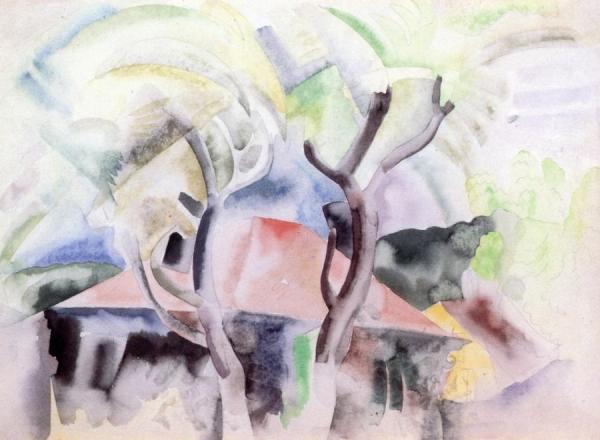 Trees And Rooftops by Charles Demuth Oil Painting Reproductions