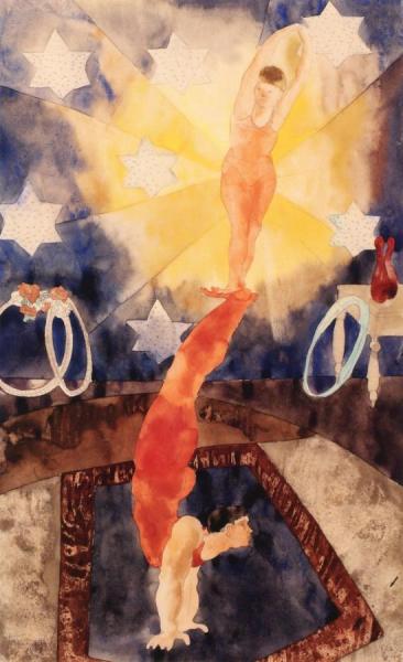 Two Acrobats In Red Tights by Charles Demuth