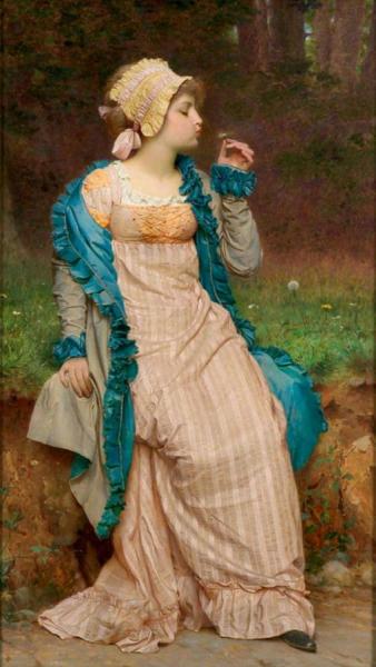 He Loves Me, He Loves Me Not by Charles Edward Perugini Oil Painting Reproductions