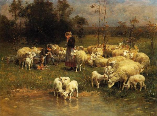 Guarding The Flock by Charles-Émile Jacque