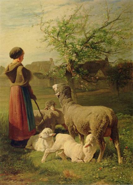 Springtime by Charles-Émile Jacque
