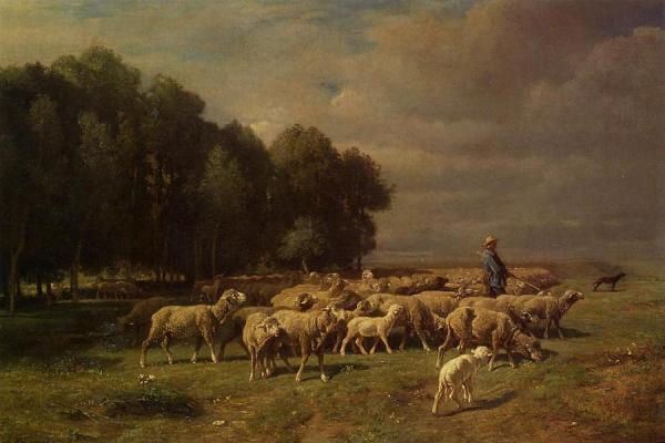 The Large Flock by Charles-Émile Jacque