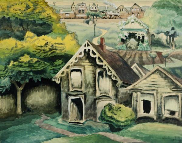A Small Town by Charles Ephraim Burchfield Oil Painting Reproductions