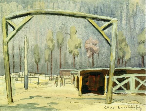 Entrance To Stables, Camp Jackson, South Carolina by Charles Ephraim Burchfield