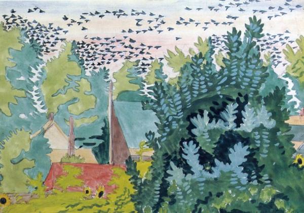 Charles Ephraim Burchfield Flight Of Blackbirds At Dawn