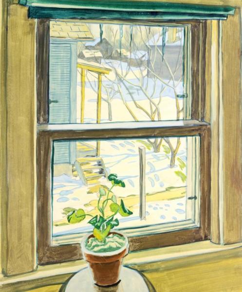 Flower Pot In Window by Charles Ephraim Burchfield Oil Painting Reproductions