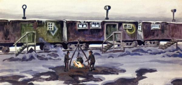 Freight Car Dwellings by Charles Ephraim Burchfield