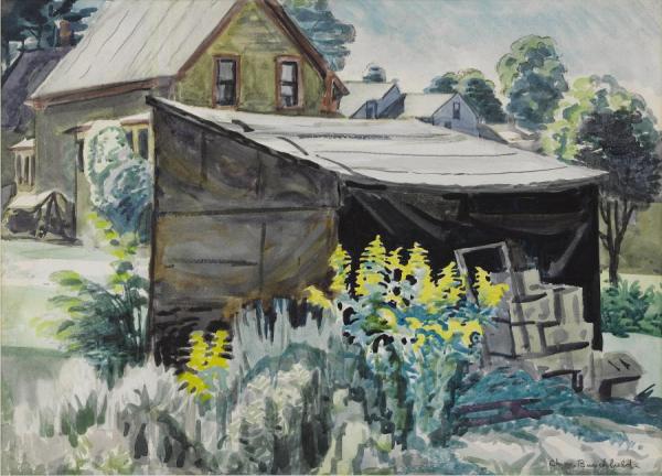 Goldenrod And Shed(1923) by Charles Ephraim Burchfield