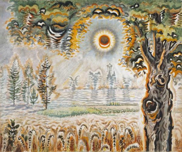 Moon Through The Young Sunflowers by Charles Ephraim Burchfield
