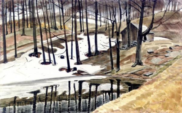 Snowbank And Pool by Charles Ephraim Burchfield