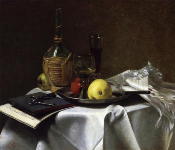 Still Life With Pears And Cask by Charles Ethan Porter
