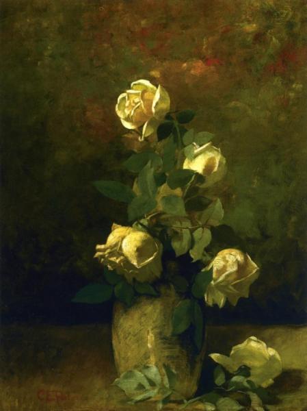 Yellow Roses In A Vase by Charles Ethan Porter