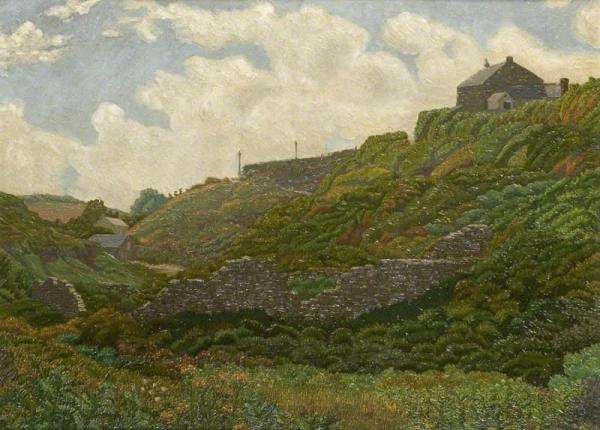 Cottages At Shipley, Sussex by Charles Ginner