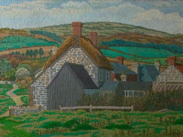 Cottages, Brook Green, Isle Of Wight by Charles Ginner