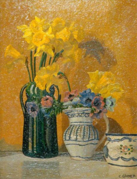 Daffodils And Anemones by Charles Ginner