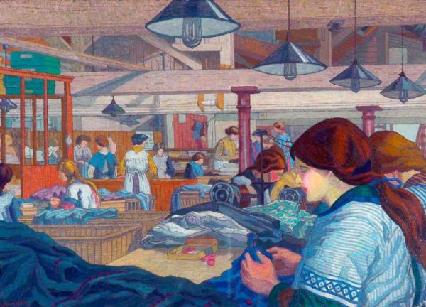 Women In A Clothing Factory by Charles Ginner