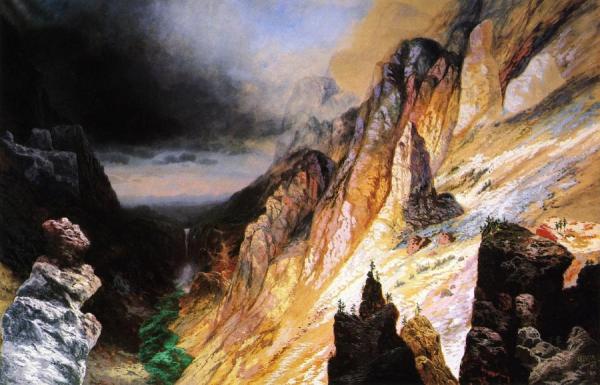 Lower Falls, Grand Canyon Of The Yellowstone River by Charles H. Chapin