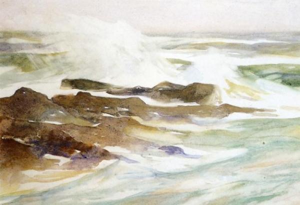 Crashing Waves by Charles H. Woodbury Oil Painting Reproductions