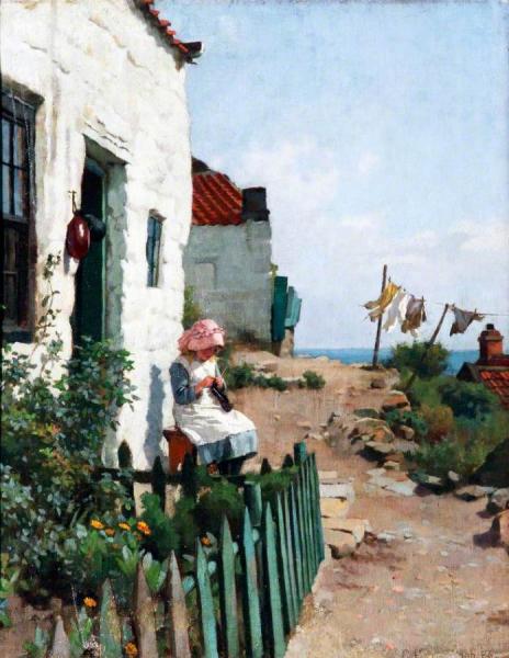 Charles Haigh Wood At The Cottage Door