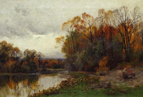 Lake In Autumn, 1885 by Charles Harry Eaton Oil Painting Reproductions
