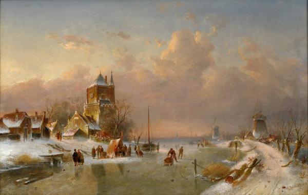 Winter Fun by Charles Henri Joseph Leickert