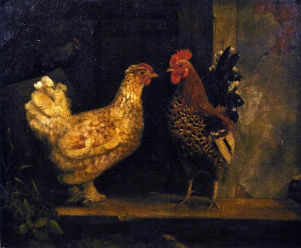 Study From Nature - Chickens by Charles Henry Miller Oil Painting Reproductions