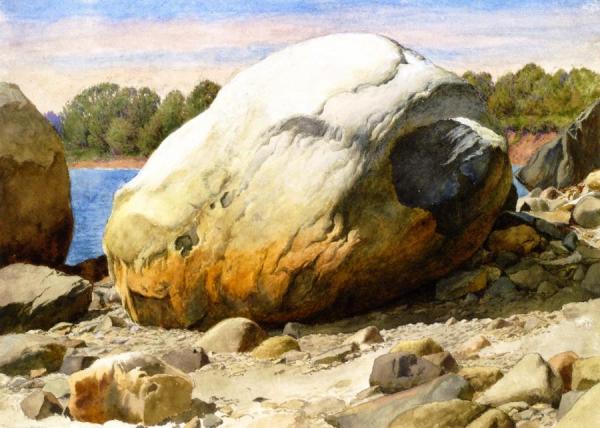 Charles Herbert Moore Rocks By The Water