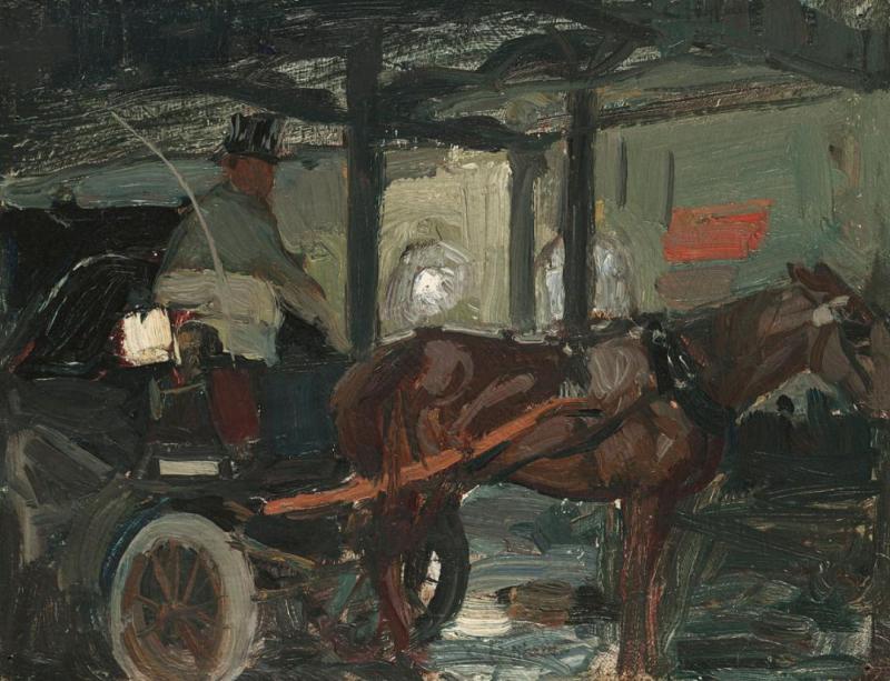 Cab Stand, 1904 by Charles Hoffbauer