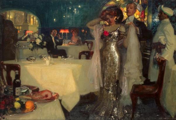 Charles Hoffbauer In The Restaurant