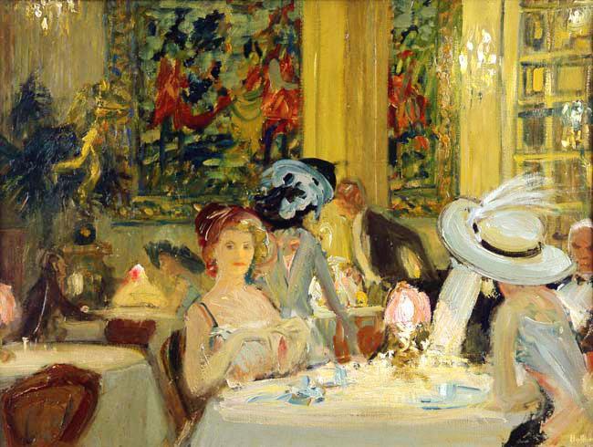 Dinner At Delmonico's, New York by Charles Hoffbauer
