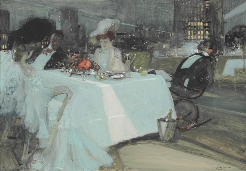 Charles Hoffbauer Dinner On The Roof