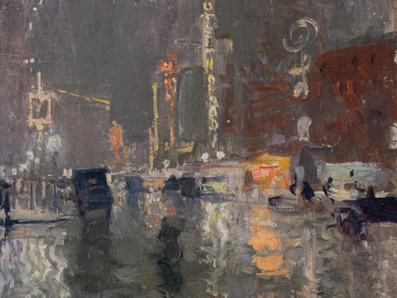 Charles Hoffbauer New York On A Rainy Night
