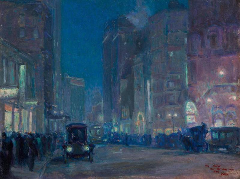 New York Street Scene by Charles Hoffbauer Oil Painting Reproductions
