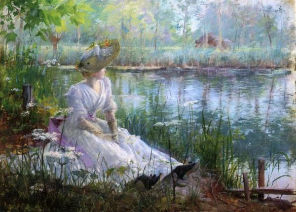 By A River by Charles James Theriat